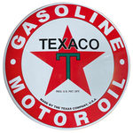 15" DOMED METAL SIGN - TEXACO GAS & MOTOR OIL