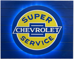 Chevrolet Parts -  SUPER CHEVY SERVICE - BACK LIT SIGN 18 X 15 IN.
