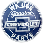 Chevrolet Parts -  15" DOMED METAL SIGN - GENUINE CHEVY PARTS